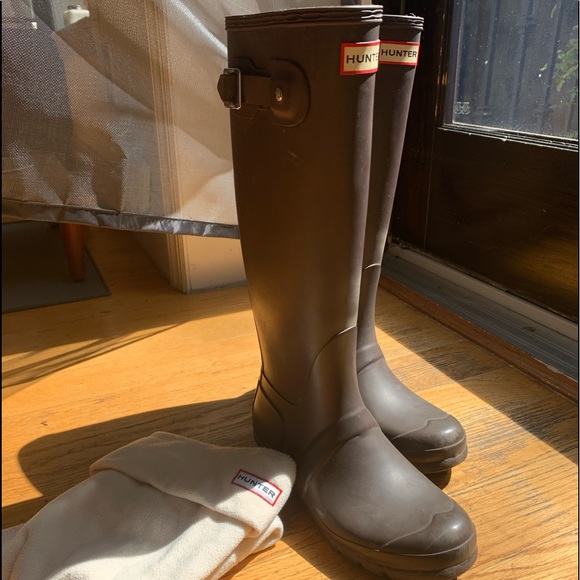 Hunter Shoes - Original Tall Hunter Rainboots Matte Brown